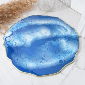 Интерьерная подставка «Жеода», цвет синий, d = 30 см