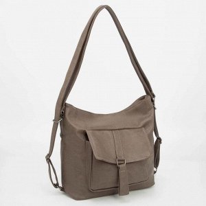 Сумка-рюкзак, отдел на молнии, 2 наружных кармана, цвет светло-коричневый