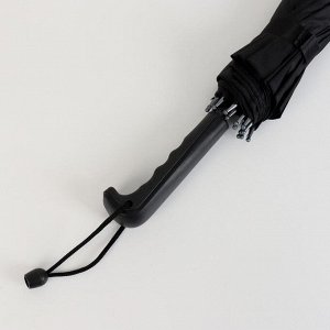 Зонт - трость полуавтоматический, 16 спиц, R = 48 см, цвет чёрный