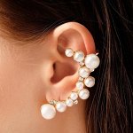 Серьга &quot;Каффа&quot; жемчужное сокровище, цвет белый в золоте