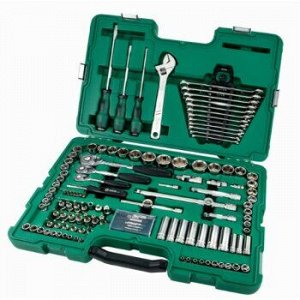 Инструменты, набор SATA 1/2"+1/4"+3/8". 124пр., головки, ключи, насадки ш./з.
