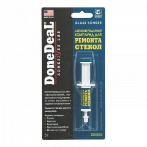 Клей для ремонта ветровых стекол "DoneDeal" Прозрачный, щприц 3гр. (1/12) DD6585