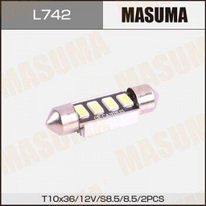 Лампы светодиодные Masuma LED T10x37 12V/10W SMD 1-2W (комплект 2шт) L742