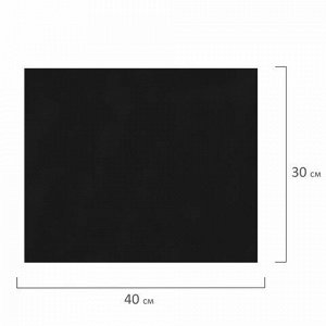 Холст черный на картоне (МДФ), 30х40 см, грунт, хлопок, мелкое зерно, BRAUBERG ART CLASSIC, 191679