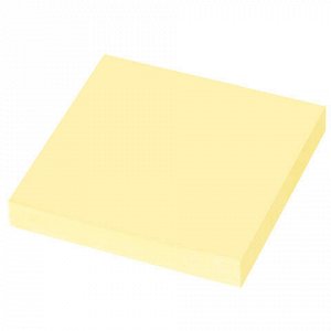 Блок самоклеящийся (стикеры) ЮНЛАНДИЯ 76х76 мм, 100 листов, желтый, 111347