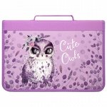 Папка для труда А4, 1 отделение, с ручкой, на молнии, BRAUBERG «Cute Owls»
