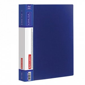 Папка на 2 кольцах BRAUBERG “Contract“, 35 мм, синяя, до 270 листов, 0,9 мм, 221792