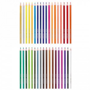Карандаши цветные BRAUBERG PREMIUM, 36 цветов, пластиковые, шестигранные, грифель мягкий 3 мм, 181669