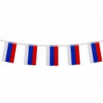 Гирлянда из флагов России, длина 2,5 м, 10 прямоугольных флажков 10х15 см, BRAUBERG, 550187