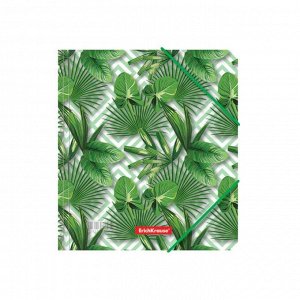 Папка на резинке ErichKrause "Tropical Leaves" А5+, 5 мм, 550 мкм, для тетрадей, с рисунком