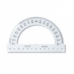 Транспортир 180°/12.5 см,  прозрачный