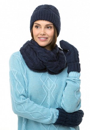 Снуд синий Вязаная снуд с косами – стильный аксессуар, который идет всем без исключения. Он пригодится в прохладную погоду, когда хочется укутаться во что-нибудь уютное.
Размер: 27 x 70 см.