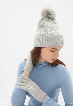 Faberlic Перчатки с новогодним орнаментом, цвет серый