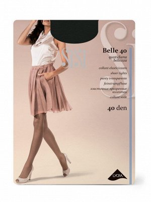 SiSi BELLE 40 колготки женские, прозрачные, шелковистые, с шортиками и комфортным швом, укрепленный мысок.
