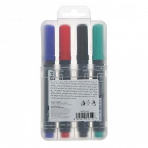 Набор маркеров перманентных, 4 цветов, Centropen 8510, 5.0 мм диаметр, линия письма 2.5 мм, пластиковая упаковка