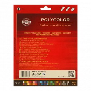 Карандаши 72 цвета Koh-I-Noor POLYCOLOR 3837, картонная упаковка, европодвес