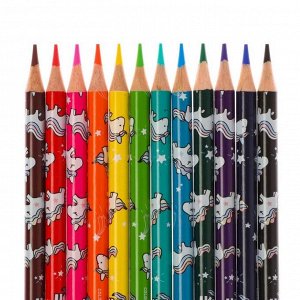 Цветные карандаши 12 цветов BrunoVisconti KidsColor, 3 мм, МИКС