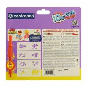 Фломастеры-блопены 10 цветов, Centropen 1500/10 AirPens Pastel Colours