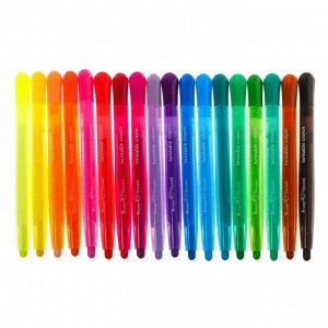Мелки восковые 18 цветов HappyColor, выкручивающиеся, пластиковый корпус, МИКС