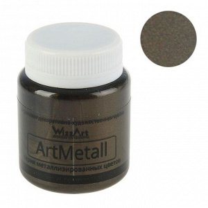 Краска акриловая Metallic 80 мл WizzArt Золото черное металлик WM14.80