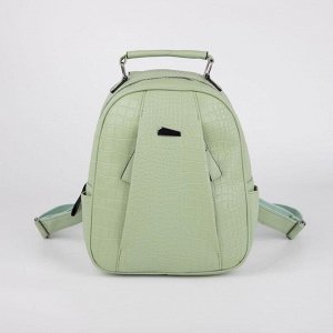 Рюкзак молодёжный, отдел на молнии, наружный карман, цвет зелёный
