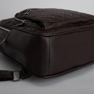 Рюкзак, отдел на молнии, 2 наружных кармана, цвет тёмно-коричневый