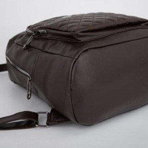 Рюкзак, отдел на молнии, наружный карман, цвет тёмно-коричневый