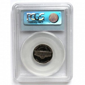 США 5 центов 2002 (S) PROOF «ТОМАС ДЖЕФФЕРСОН» в слабе PCGS PR69DCAM