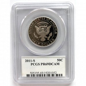 США 50 центов (1/2 доллара) 2011 (S) PROOF «ДЖОН КЕННЕДИ» в слабе PCGS PR69DCAM