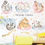 Наклейка многоразовая интерьерная  «Sleeping Animals» 91*61 см (1906)
