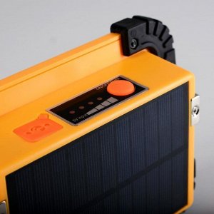 Фонарь аккумуляторный 15 Вт, 2400 mAh, солнечная батарея, USB, зарядка для телефона