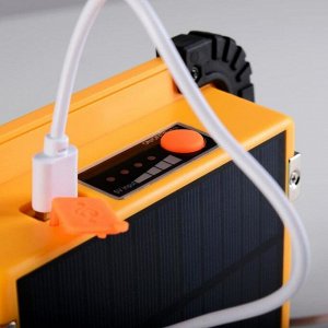 Фонарь аккумуляторный 15 Вт, 2400 mAh, солнечная батарея, USB, зарядка для телефона