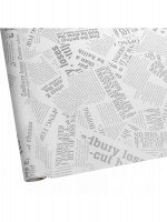 Пергамент Газета 50 см х 10 м цвет Серебро на белом WXP - 50
