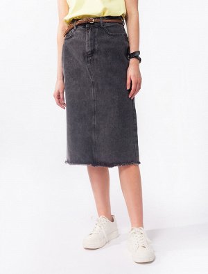 Серая джинсовая юбка, 100% хлопок