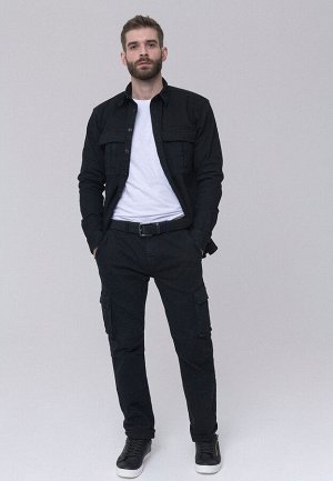 Джинсовая куртка-рубашка для мужчины, цвет чёрный