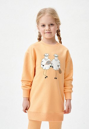 Платье-свитшот для девочки, цвет персиковый