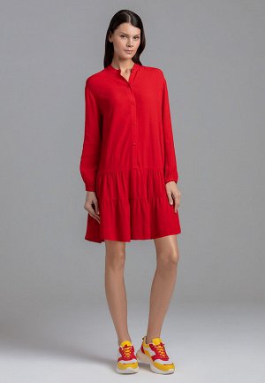 Платье из вискозы, цвет красный