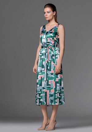 Платье с абстрактным принтом, мультицвет