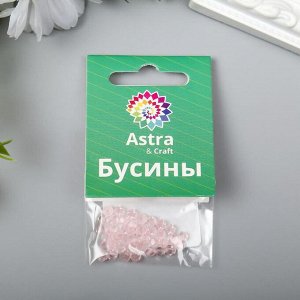 АстраТекстиль Бусины стеклянные 4х4 мм, Z-439, (набор 40 шт) (804розовый)