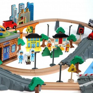 Деревянная игрушка «Железная дорога» 95 деталей, 52,5*33*12,5 см