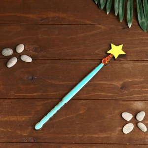 Сувенирное оружие из дерева "Волшебная палочка феи со звездой, голубая"