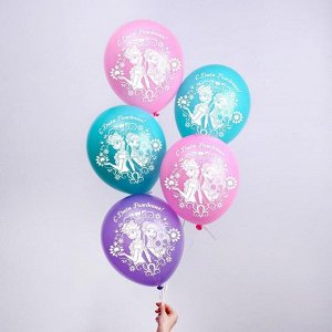 Воздушные шары «С Днем Рождения», Холодное сердце, 5 шт., 12"