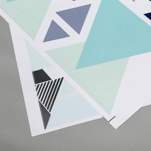 Наклейка пластик интерьерная цветная "Треугольники" набор 2 листа 45х60 см