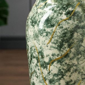 Ваза напольная "Илона", под мрамор, зелёная, керамика, 62 см
