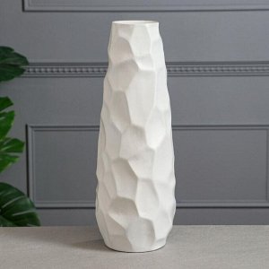 Ваза напольная "Камни", белая, матовая, керамика, 41.5 см