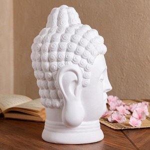 Статуэтка "Голова Будды" белый матовый, 32 см
