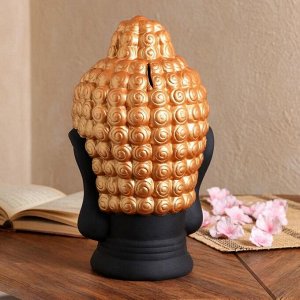 Статуэтка "Голова Будды" черный с золотом, 32 см