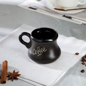 Чашка &quot;Coffee&quot;, чёрная, керамика, 0.3 л