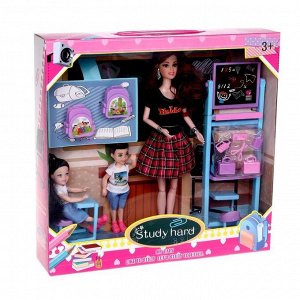 Кукла-модель «Эмели Учительница» шарнирная, с малышами и аксессуарами, МИКС