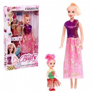 Кукла модель «Синтия», с набором платьев, малышкой и аксессуарами, МИКС